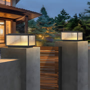 Fox Square Cast Outdoor Pillar Light Fixtures