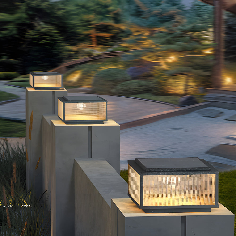Fox Square Cast Outdoor Pillar Light Fixtures