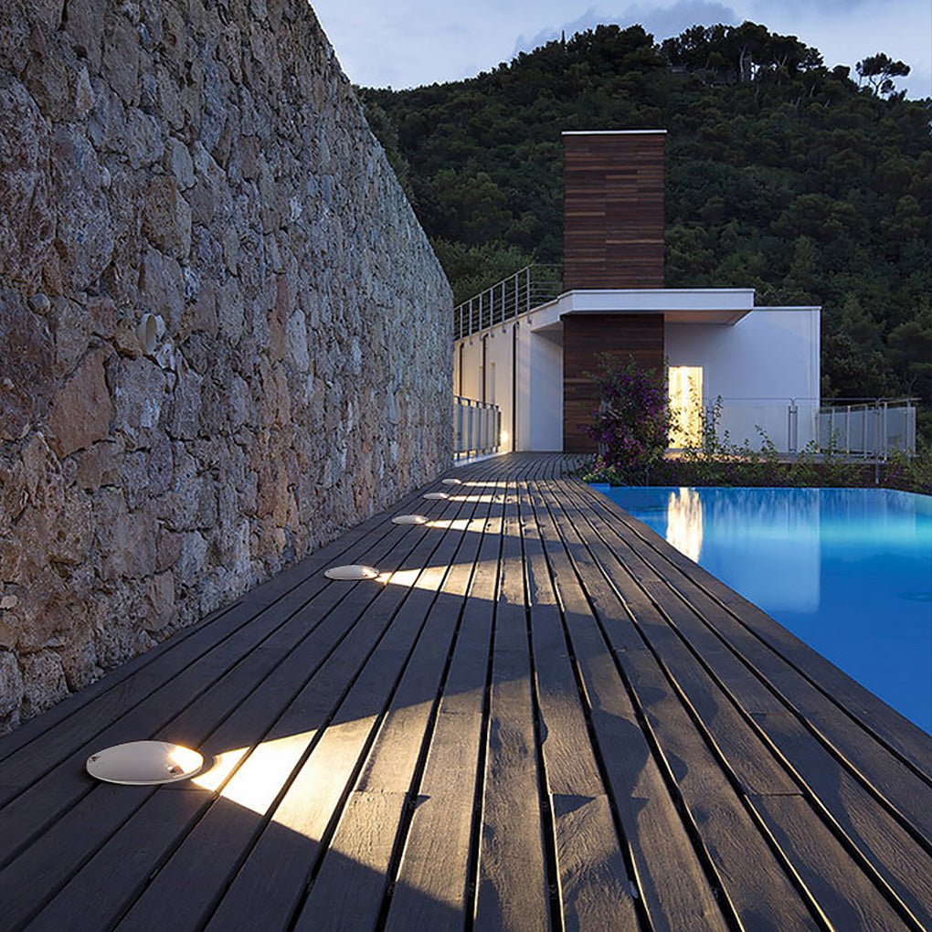 Welrn Round Modern LED Outdoor Step Lights