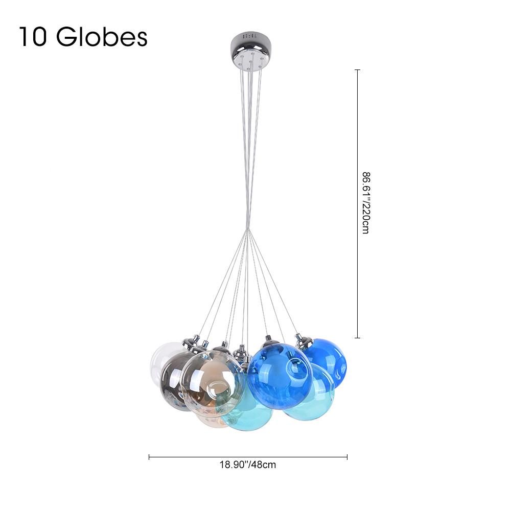 Wægnuli Unique Multi-Color Glass Chandelier - Lamp Copper
