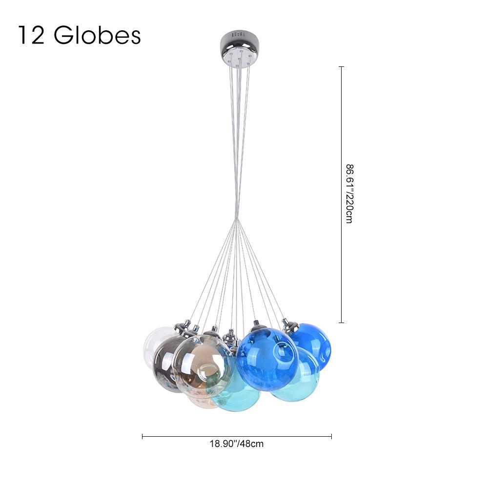 Wægnuli Unique Multi-Color Glass Chandelier - Lamp Copper