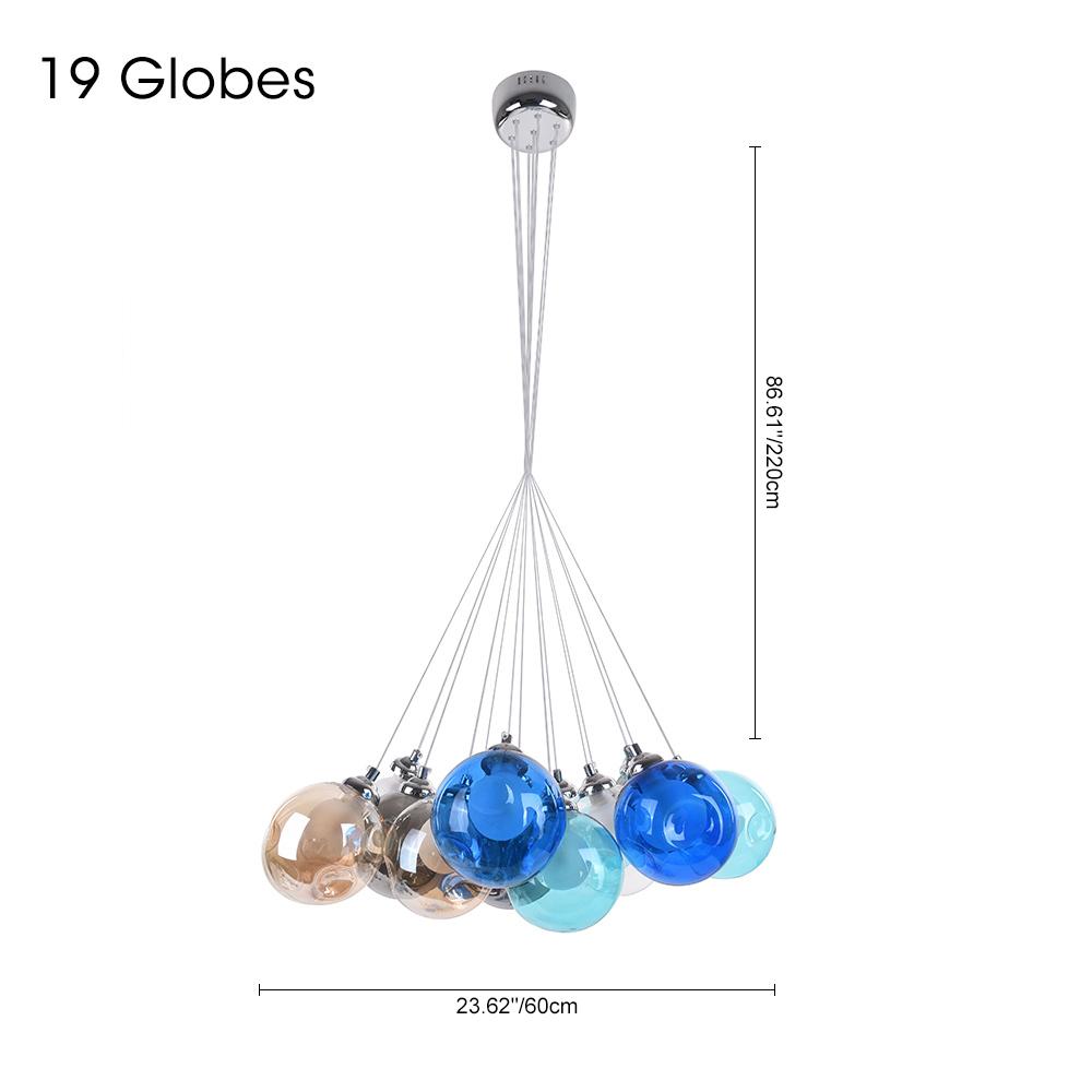 Wægnuli Unique Multi-Color Glass Chandelier - Lamp Copper
