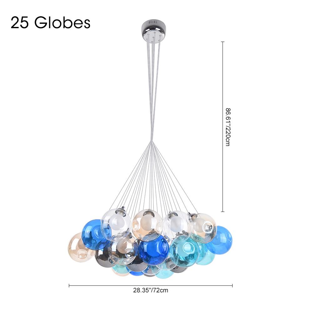 Wægnuli Unique Multi-Color Glass Chandelier - Lamp Copper