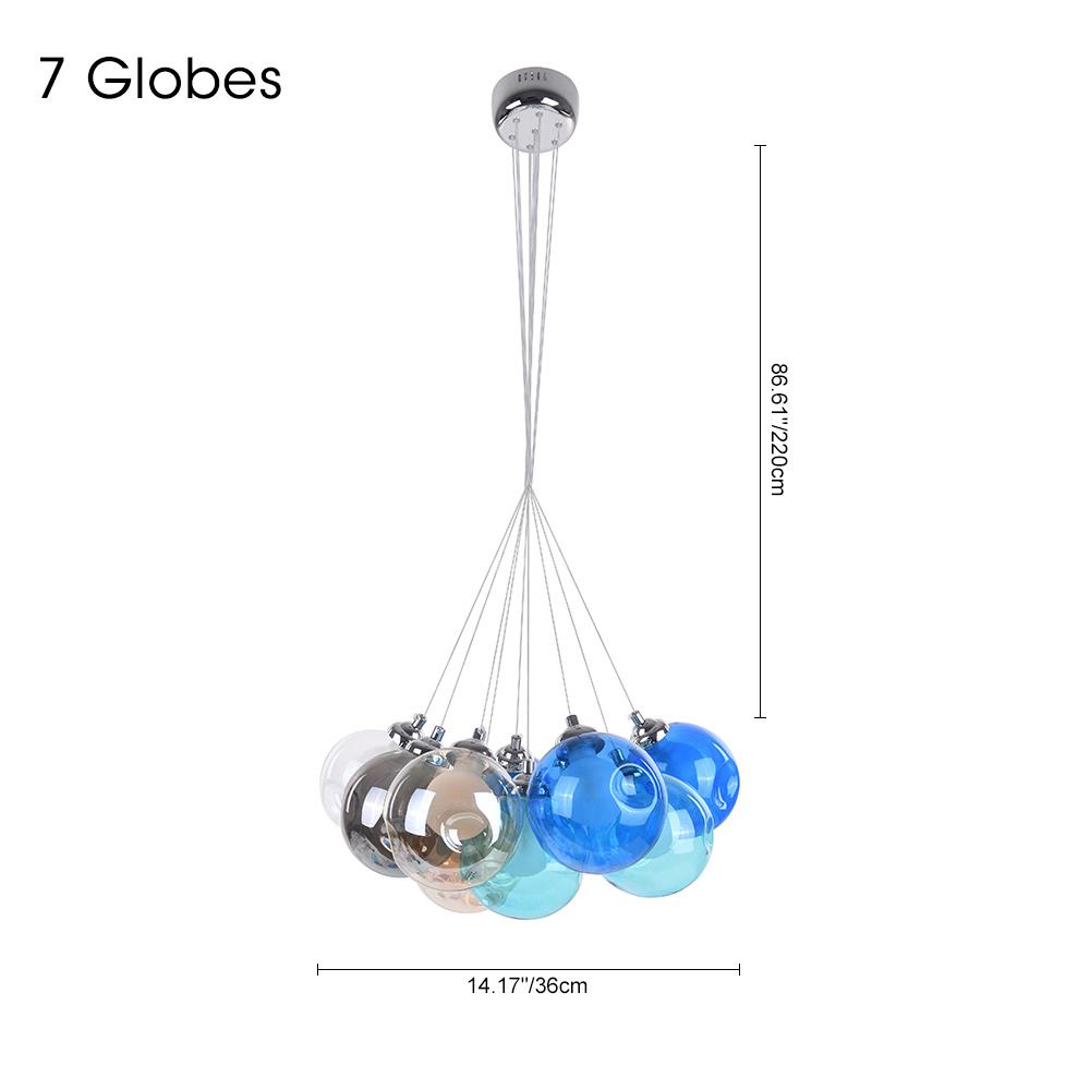 Wægnuli Unique Multi-Color Glass Chandelier - Lamp Copper