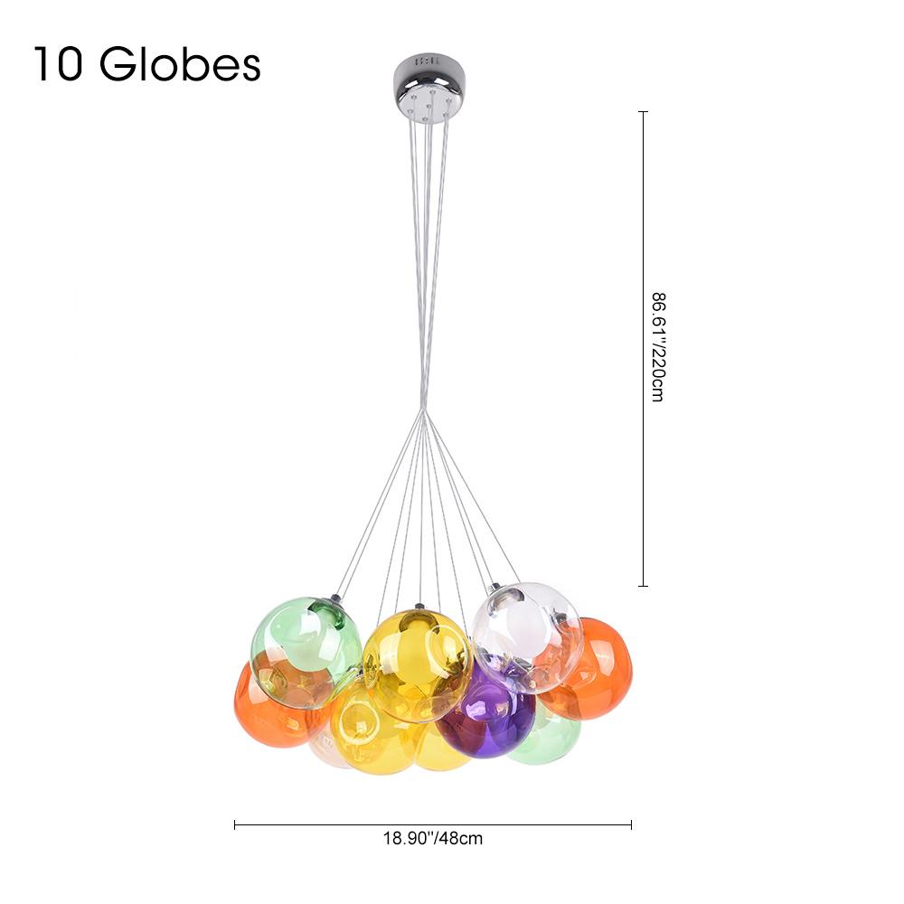 Wægnuli Unique Multi-Color Glass Chandelier - Lamp Copper