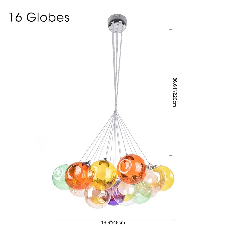 Wægnuli Unique Multi-Color Glass Chandelier - Lamp Copper