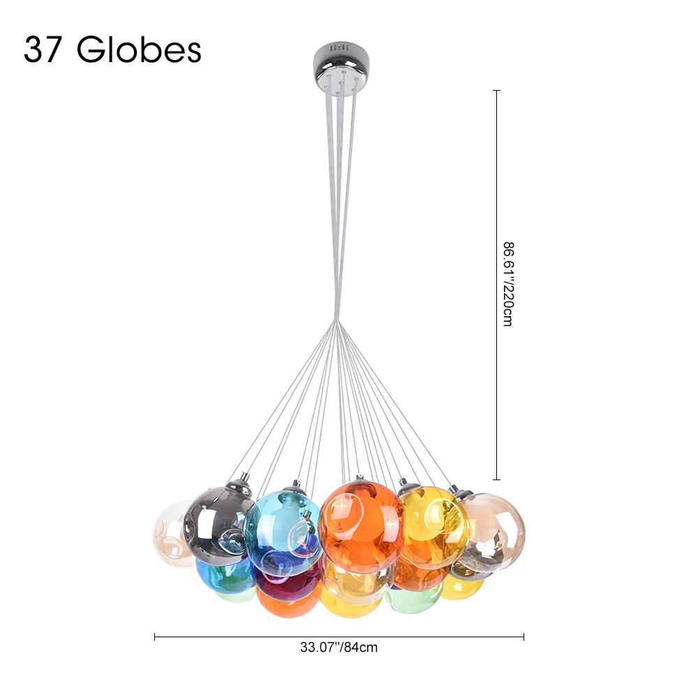 Wægnuli Unique Multi-Color Glass Chandelier - Lamp Copper