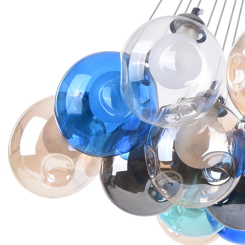 Wægnuli Unique Multi-Color Glass Chandelier - Lamp Copper