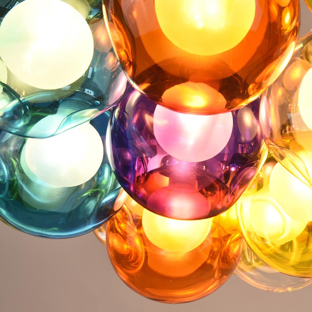 Wægnuli Unique Multi-Color Glass Chandelier - Lamp Copper