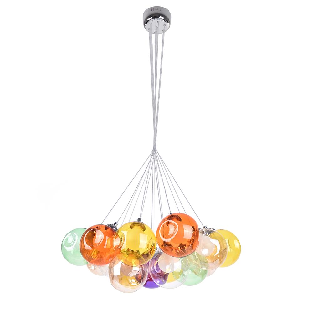Wægnuli Unique Multi-Color Glass Chandelier - Lamp Copper