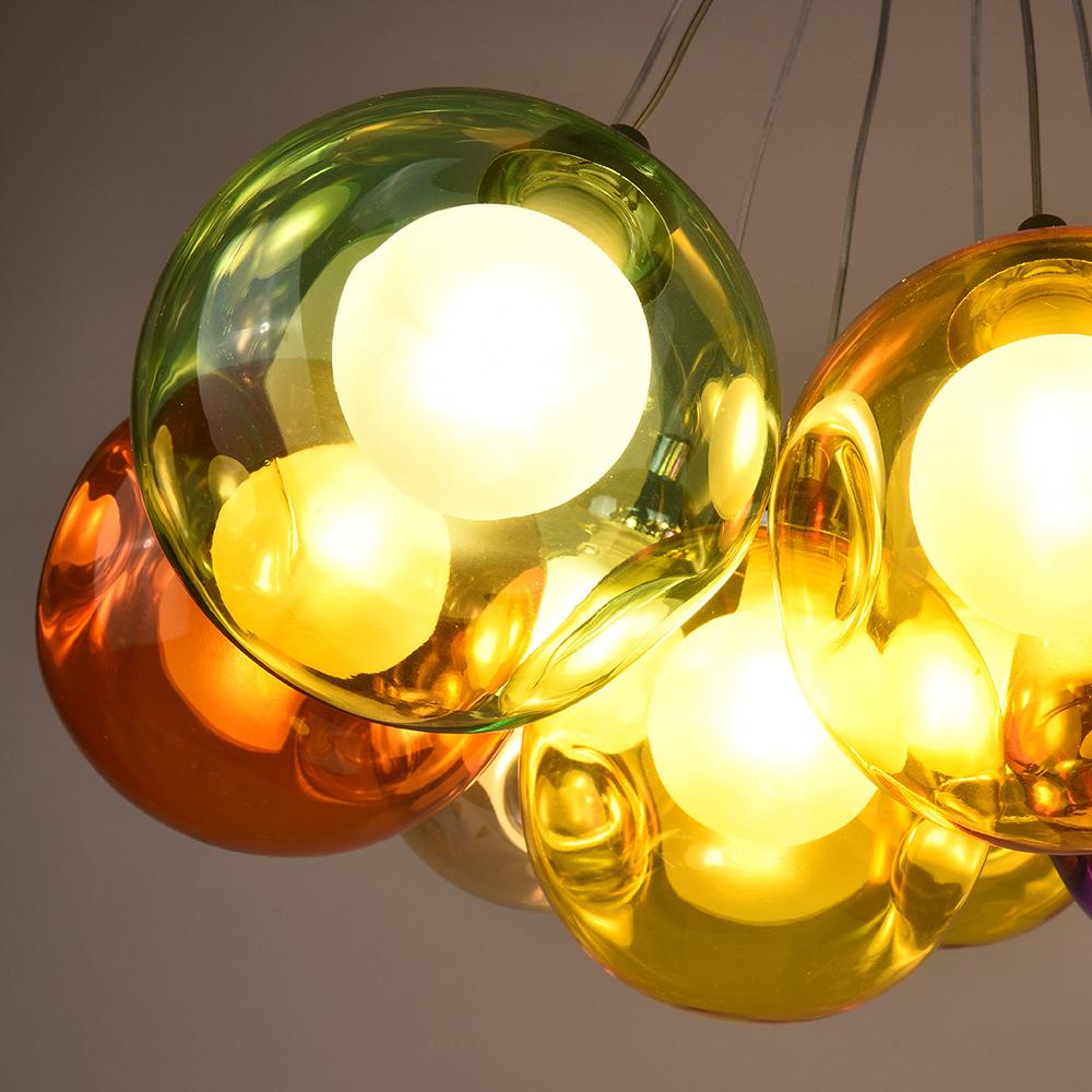 Wægnuli Unique Multi-Color Glass Chandelier - Lamp Copper