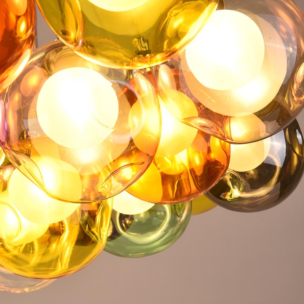 Wægnuli Unique Multi-Color Glass Chandelier - Lamp Copper