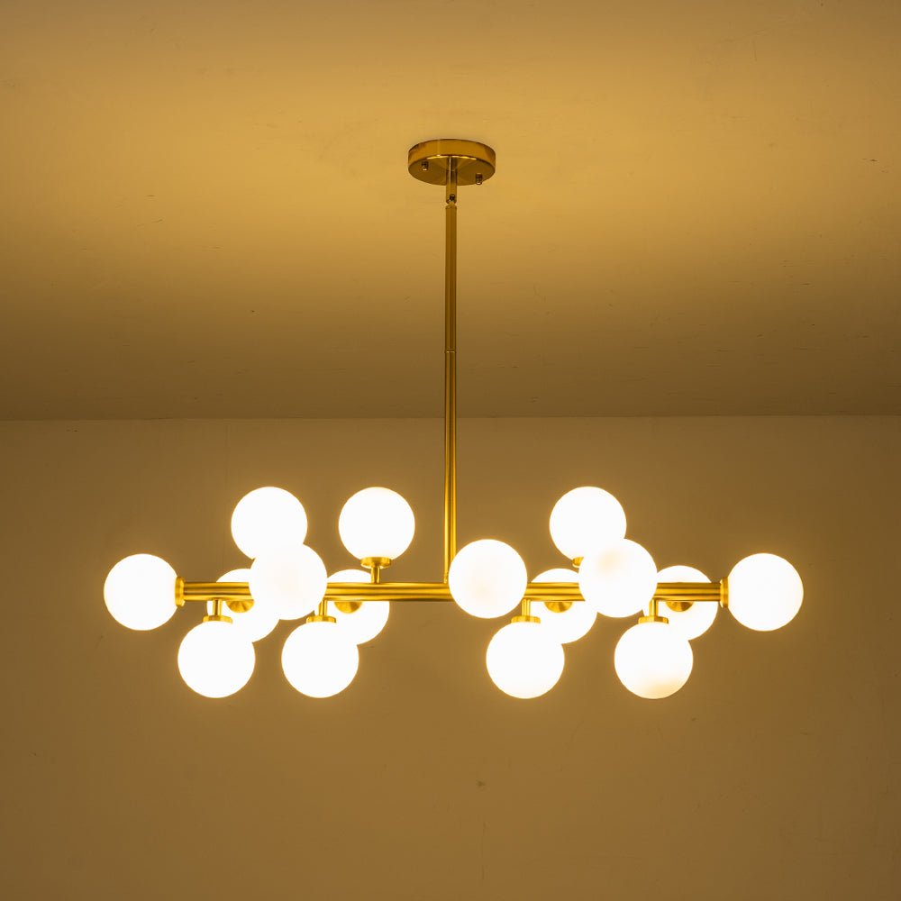 Iris Modern Linear Glass Chandelier-Neutral Decor