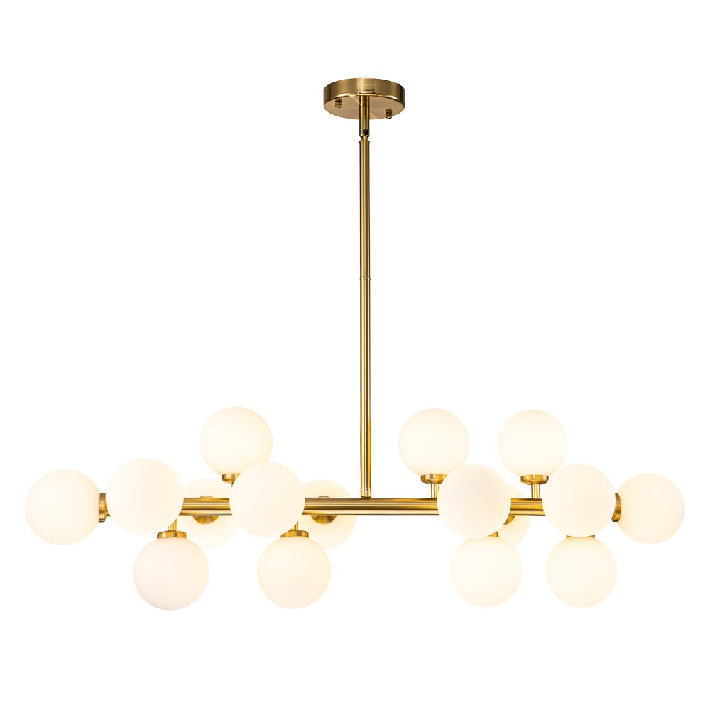 Iris Modern Linear Glass Chandelier-Neutral Decor