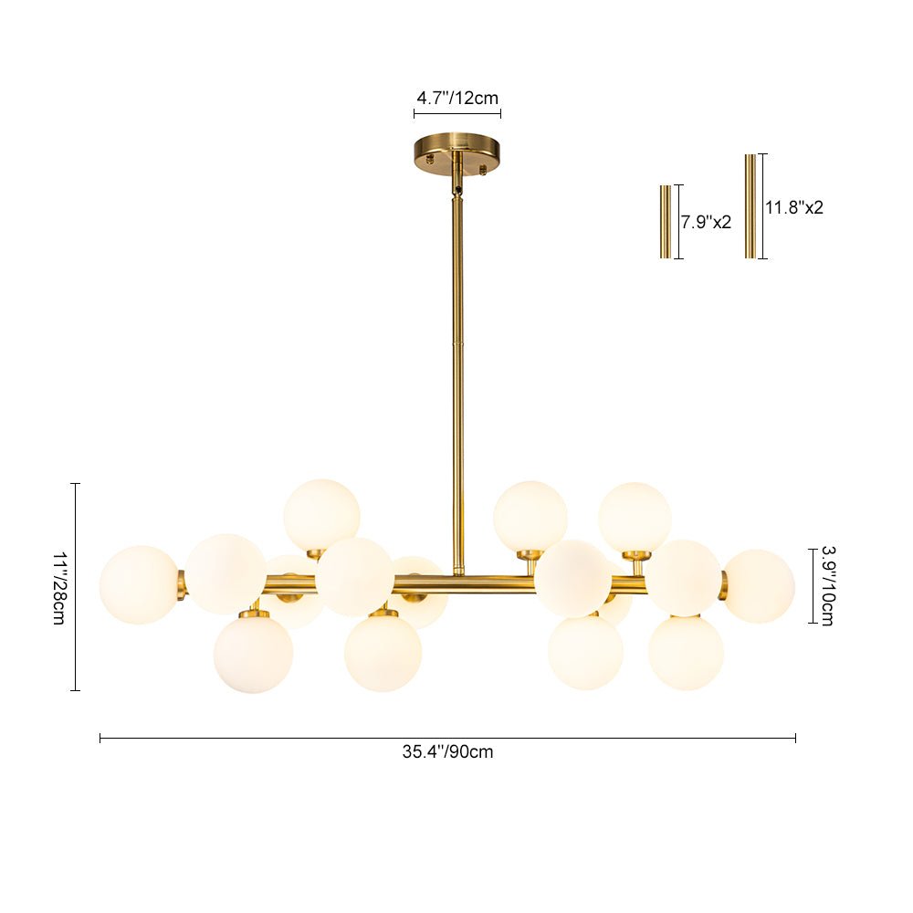 Iris Modern Linear Glass Chandelier-Neutral Decor
