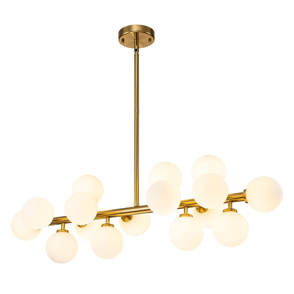 Iris Modern Linear Glass Chandelier-Neutral Decor