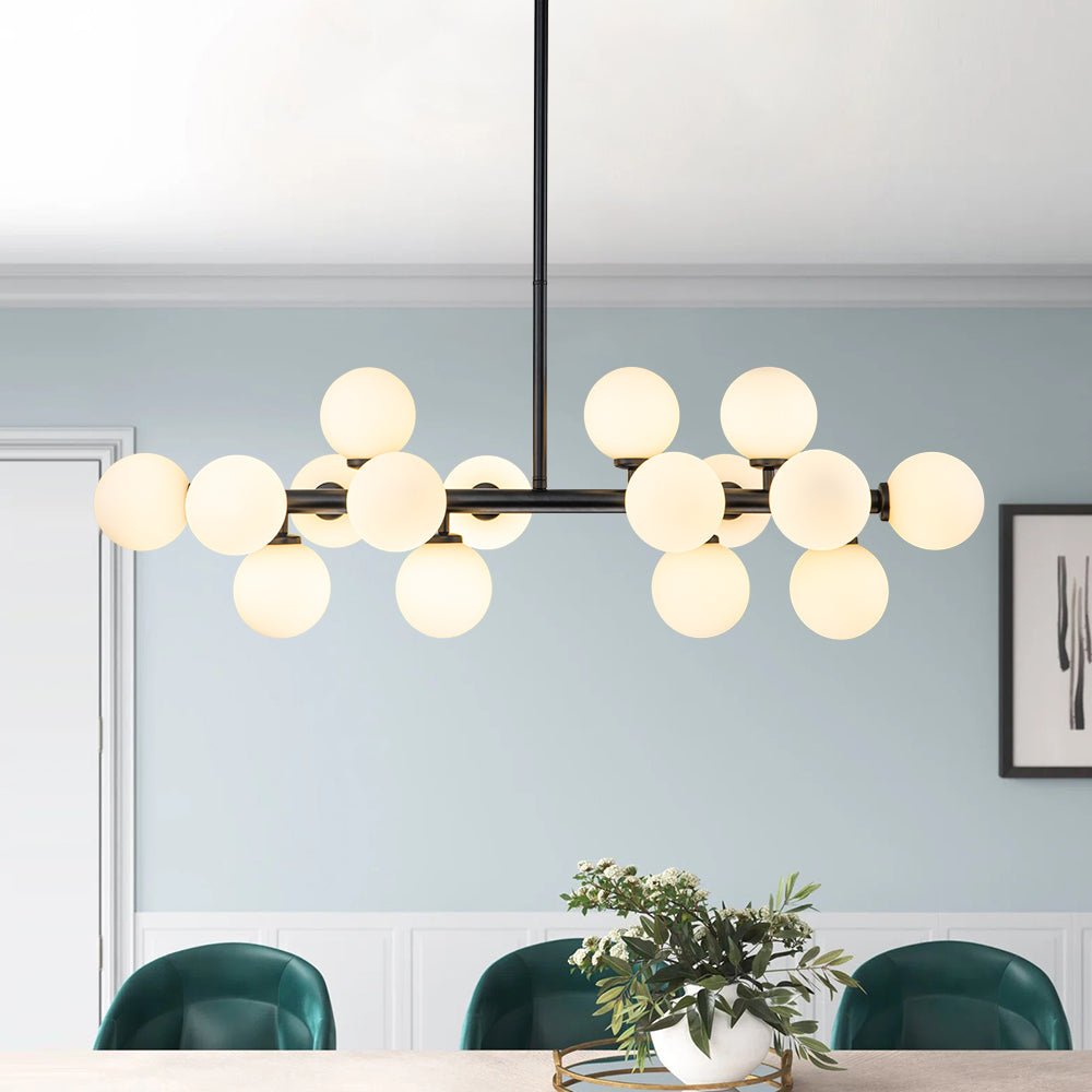 Iris Modern Linear Glass Chandelier-Neutral Decor