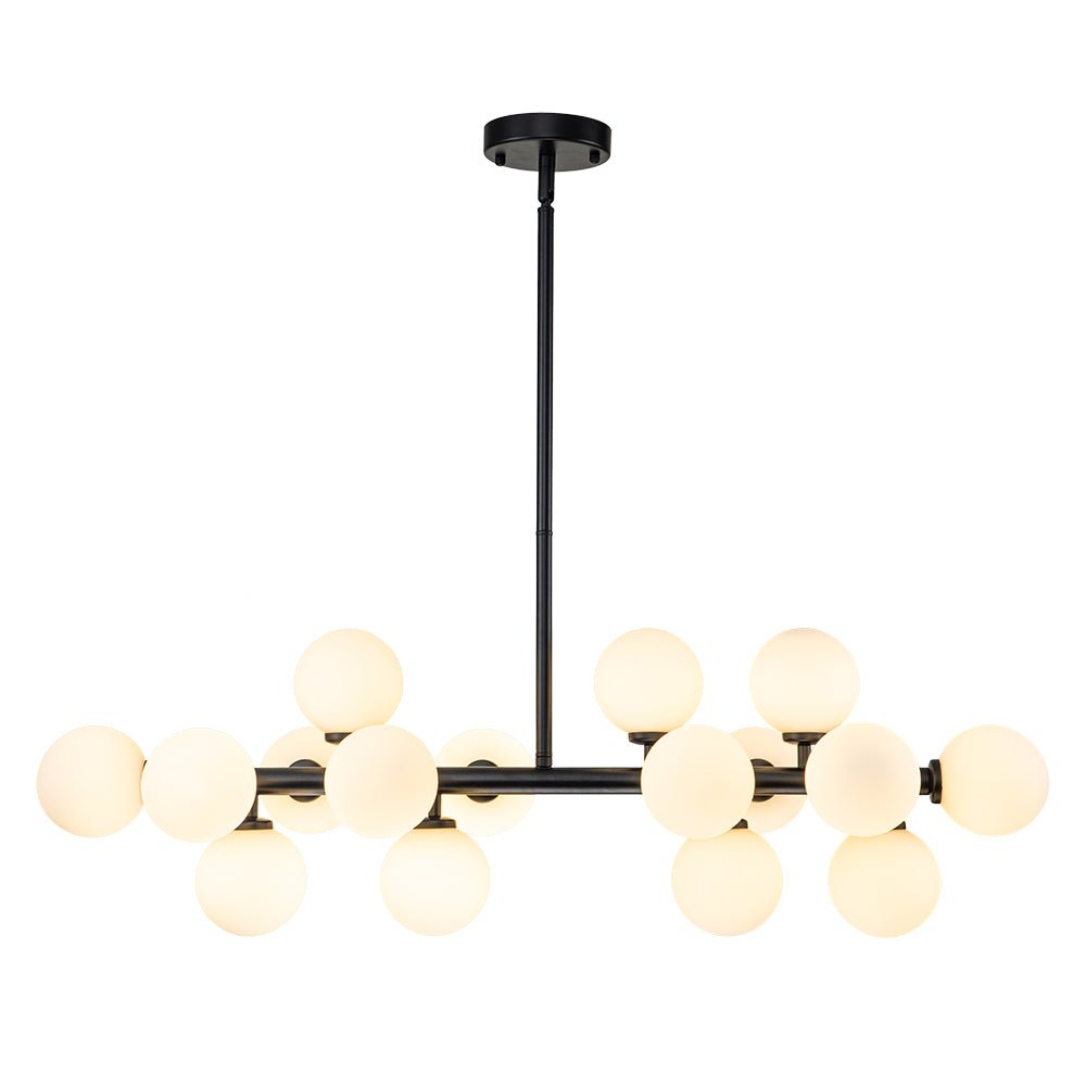 Iris Modern Linear Glass Chandelier-Neutral Decor