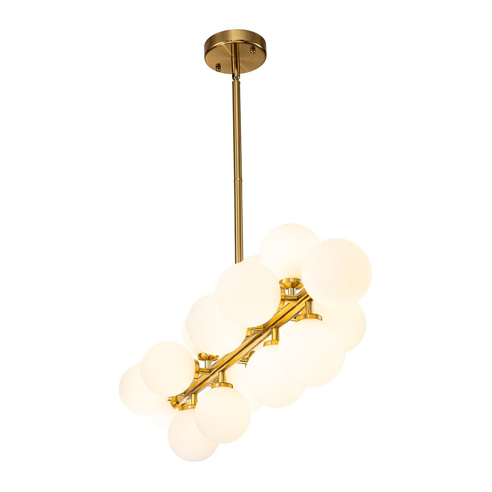 Iris Modern Linear Glass Chandelier-Neutral Decor