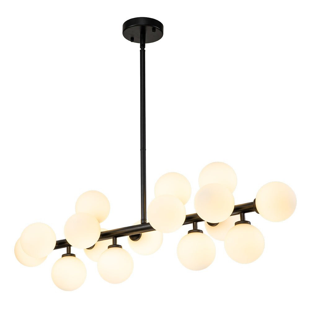 Iris Modern Linear Glass Chandelier-Neutral Decor