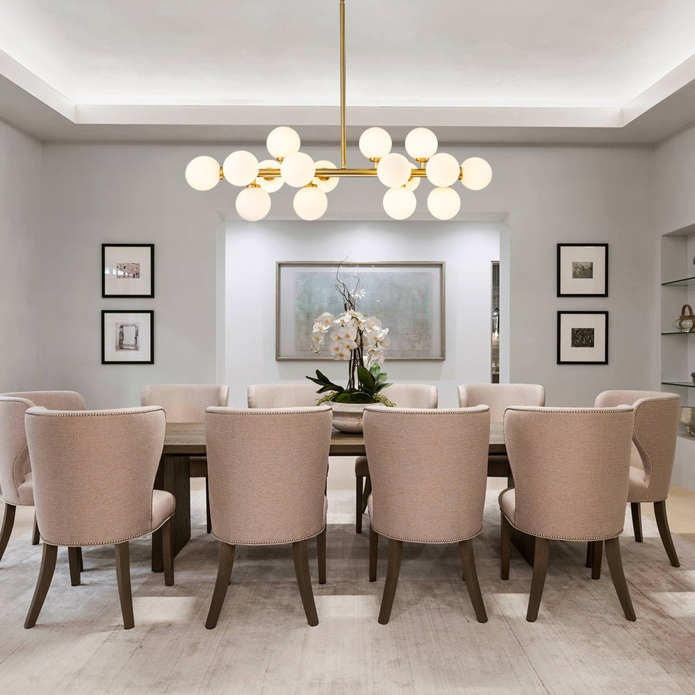 Iris Modern Linear Glass Chandelier-Neutral Decor
