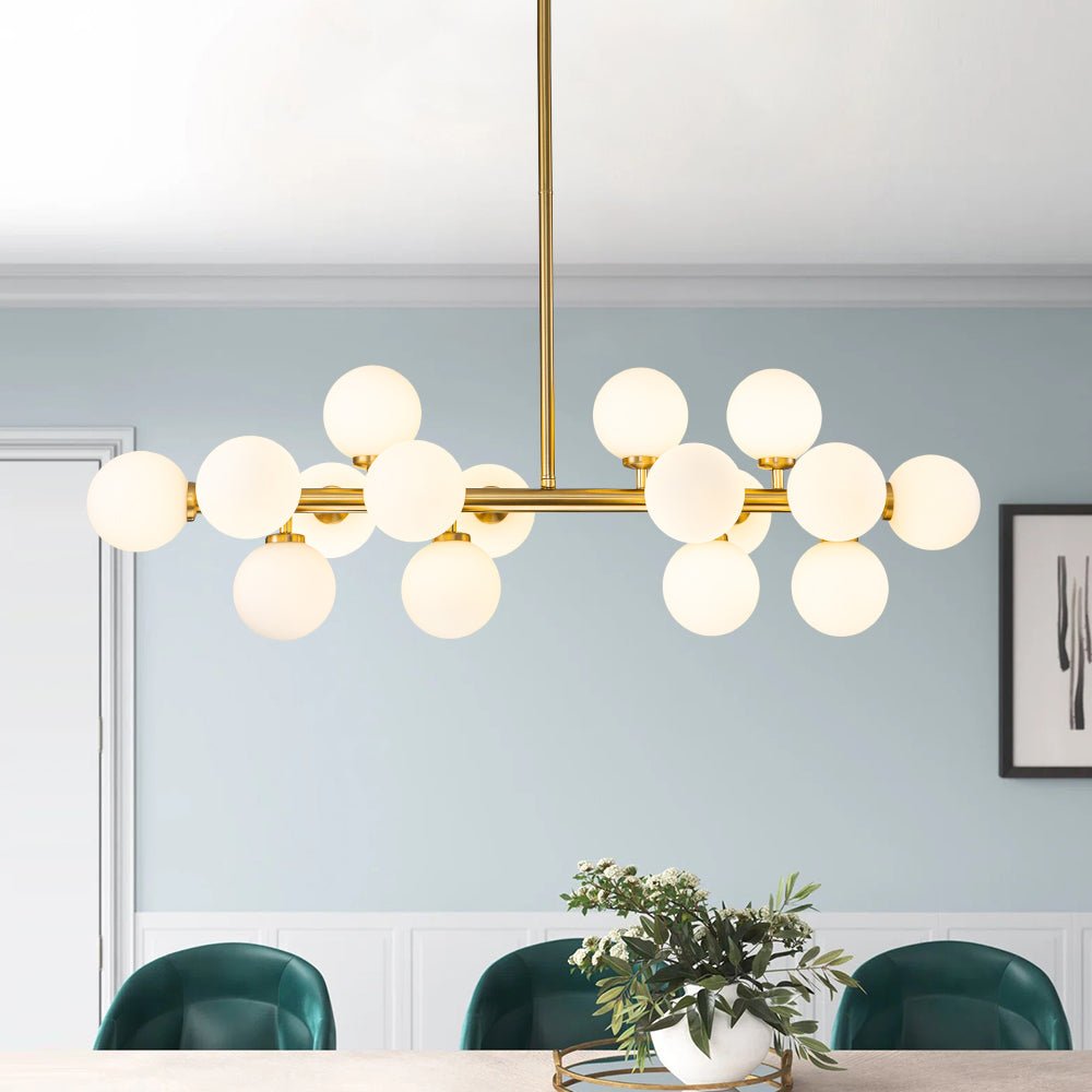 Iris Modern Linear Glass Chandelier-Neutral Decor