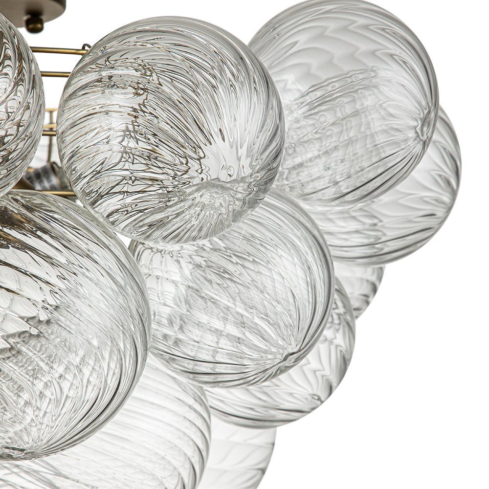 Brillia Modern Glass Bubble Semi Flush Chandelier - Lamp Copper