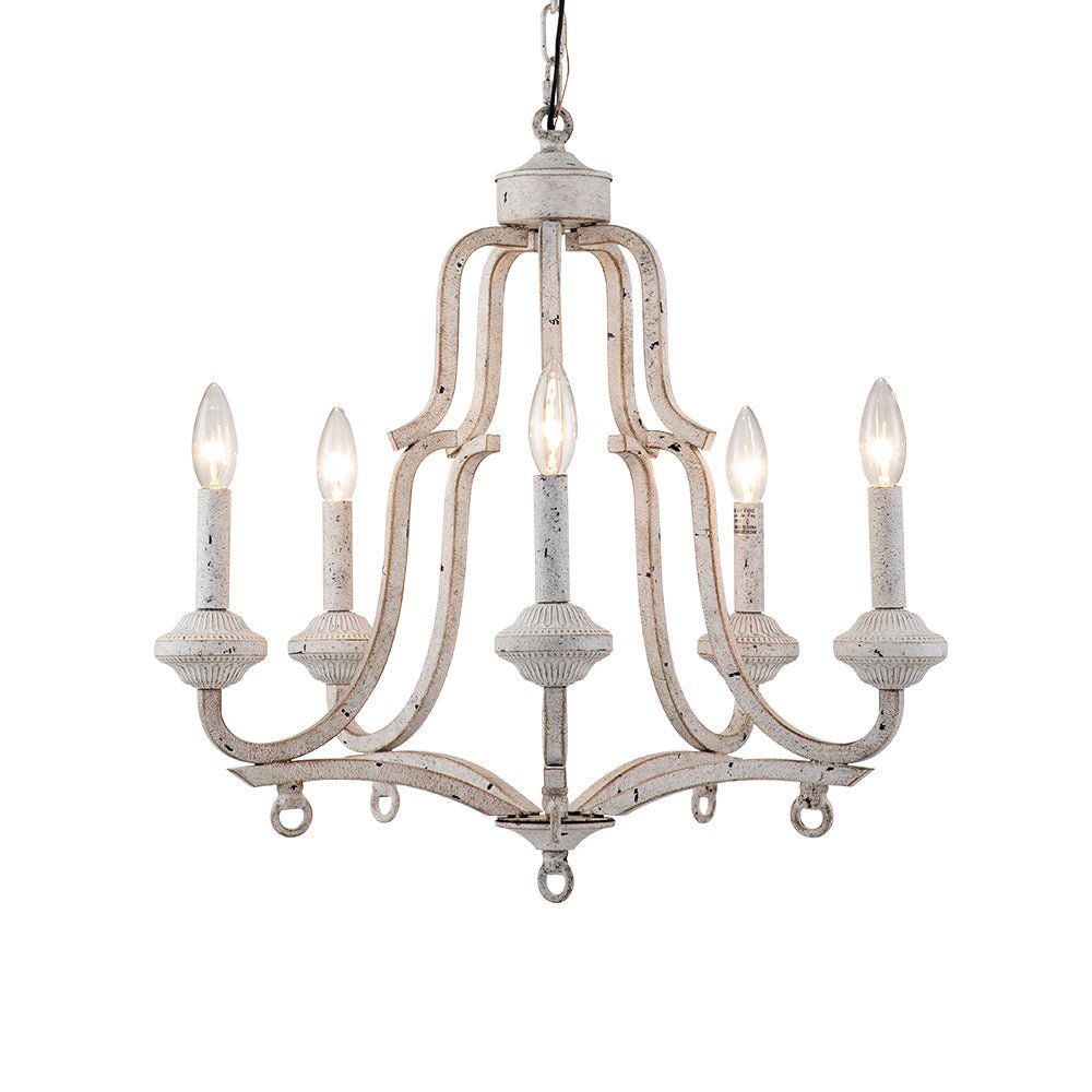 Plotuli Shabby Chic Candle Style Metal Chandelier - Lamp Copper