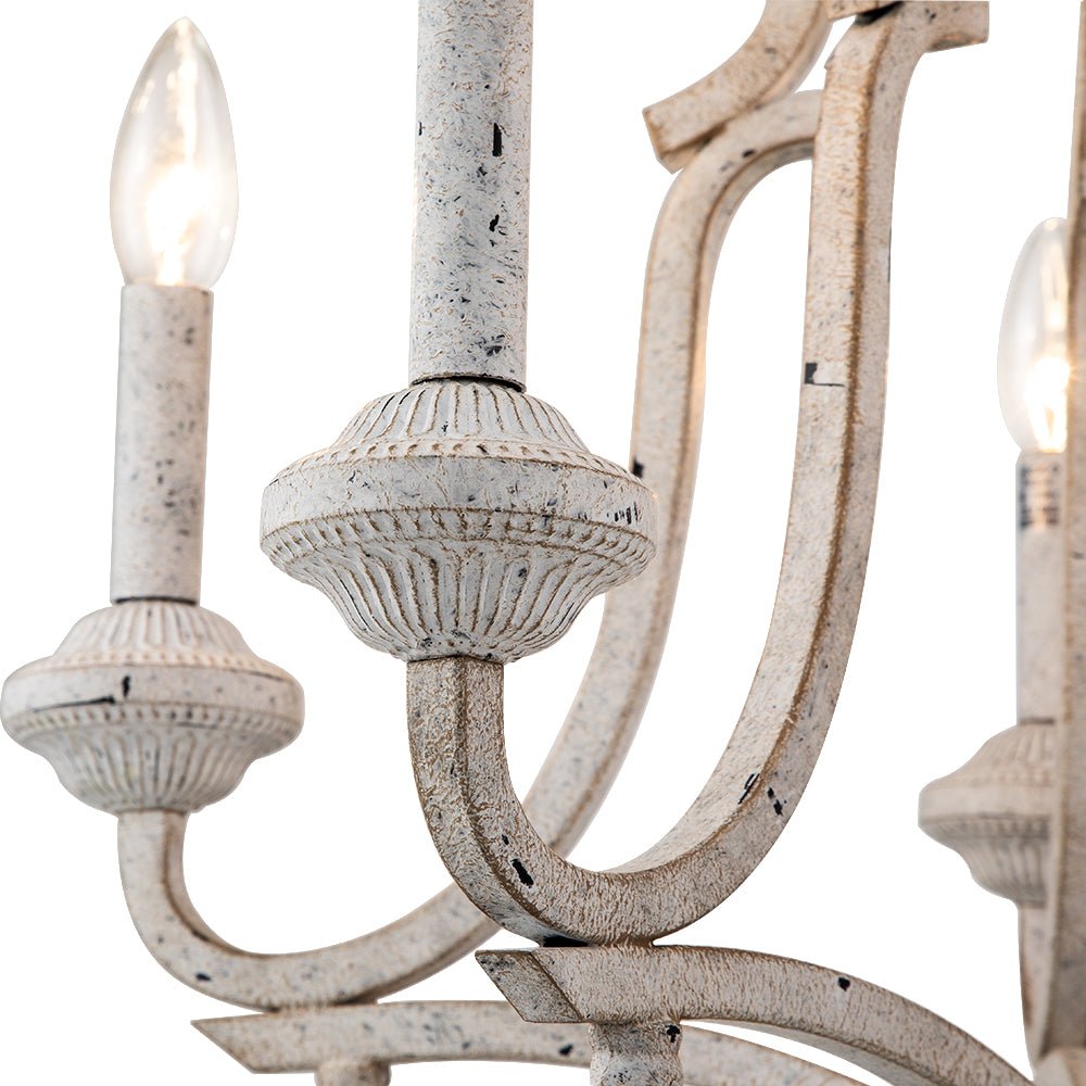 Plotuli Shabby Chic Candle Style Metal Chandelier - Lamp Copper