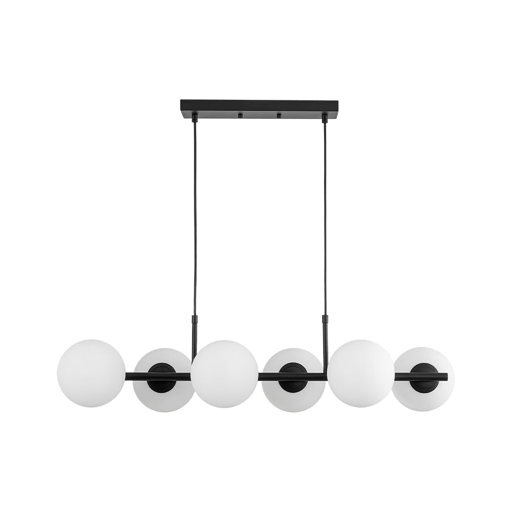 Fljotulix Linear Opal Glass Chandelier - Lamp Copper