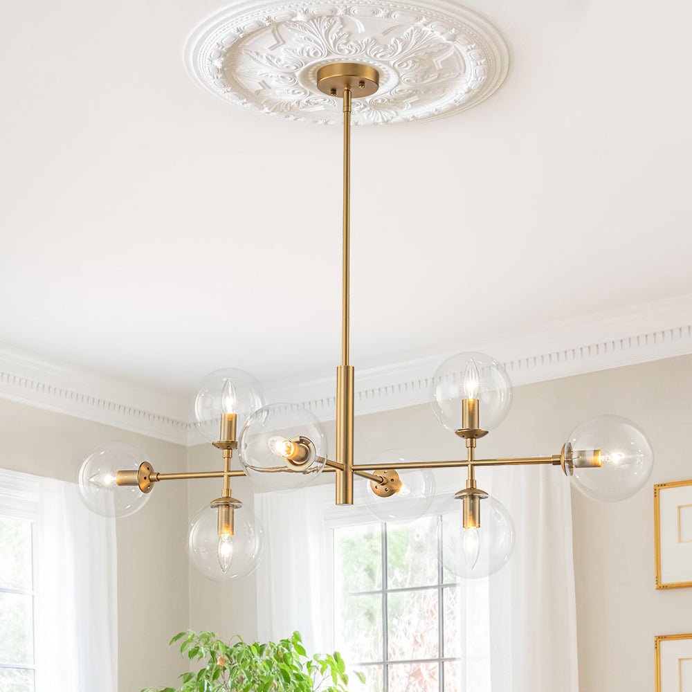 Parla Linear Sputnik Glass Chandelier - Lamp Copper