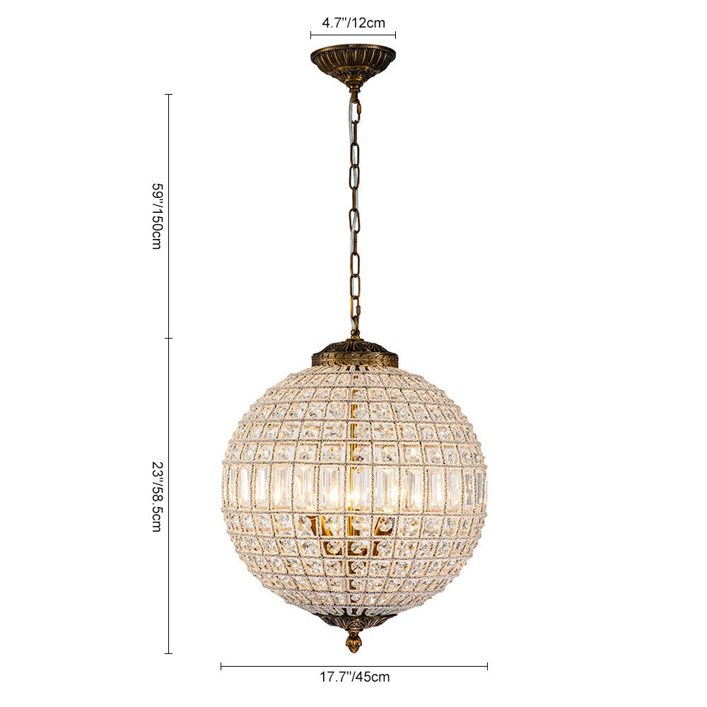 Valira Antique Metal Crystal Chandelier - Lamp Copper