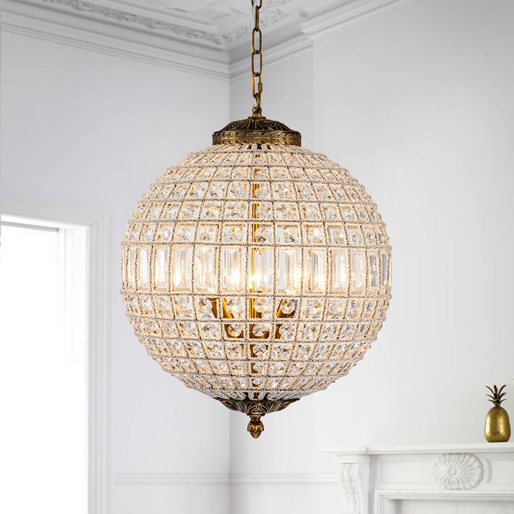 Valira Antique Metal Crystal Chandelier - Lamp Copper