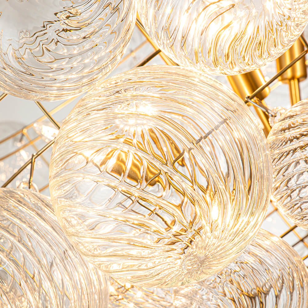 Stellia Bubble Art Brass Chandelier - Lamp Copper