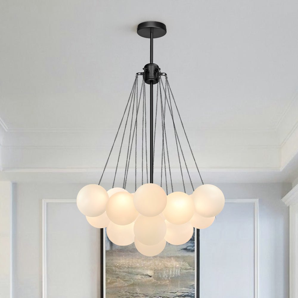 Hjemli Modern Glass Chandelier-Neutral Decor