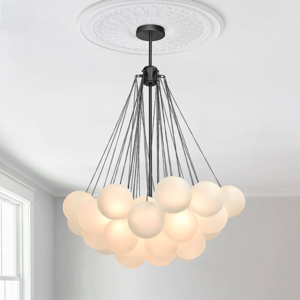 Hjemli Modern Glass Chandelier-Neutral Decor