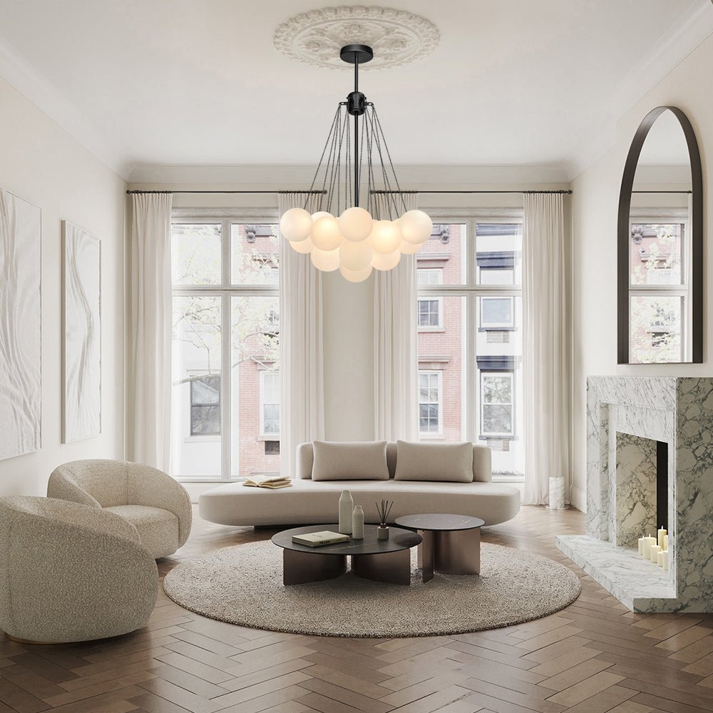 Hjemli Modern Glass Chandelier-Neutral Decor