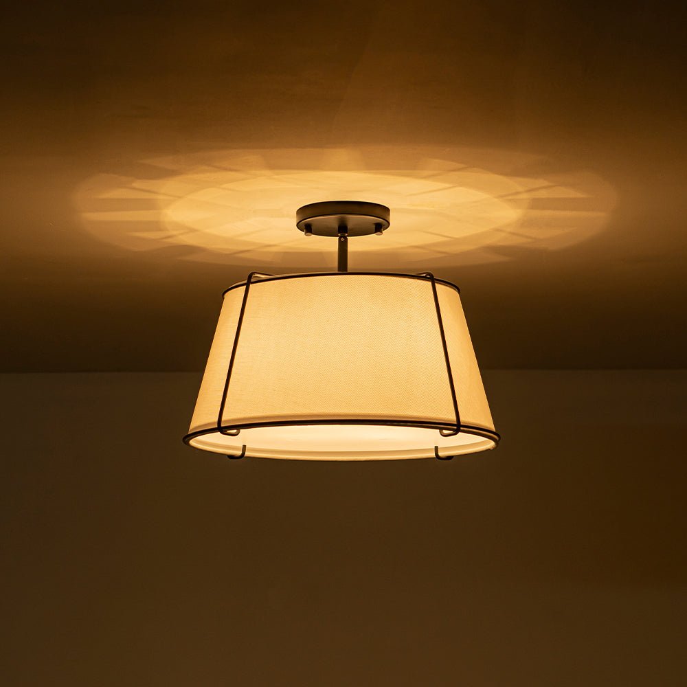 Vesina Linen Semi Flush Mount Ceiling Light-Neutral Decor
