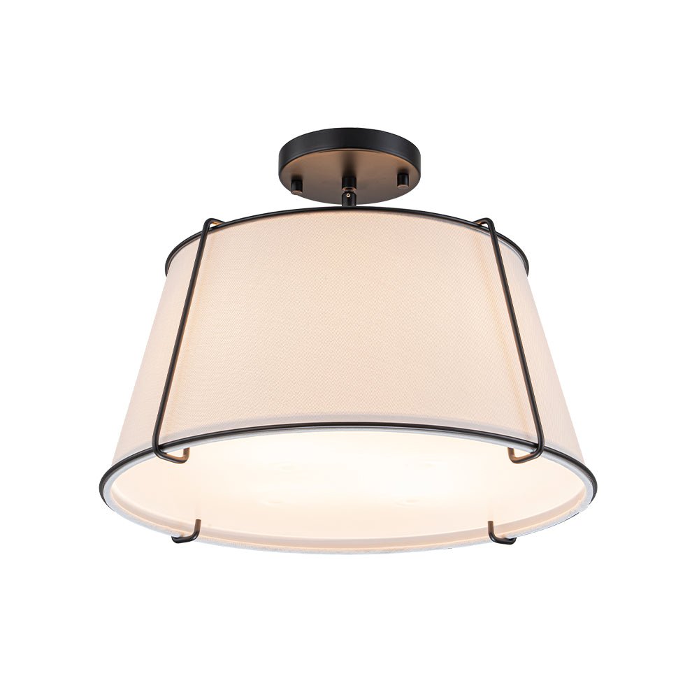 Vesina Linen Semi Flush Mount Ceiling Light-Neutral Decor