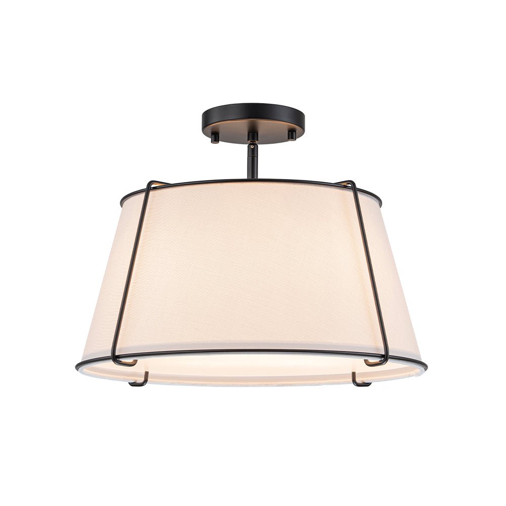 Vesina Linen Semi Flush Mount Ceiling Light-Neutral Decor