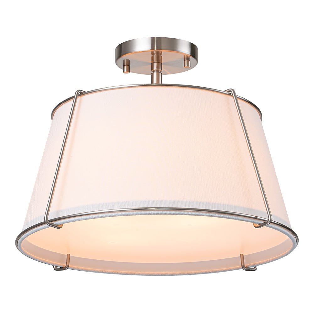 Vesina Linen Semi Flush Mount Ceiling Light-Neutral Decor