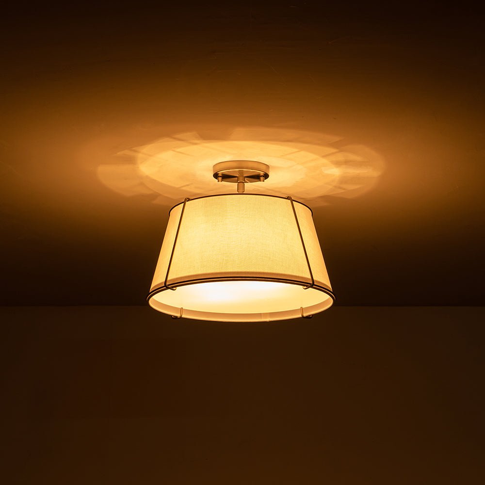 Vesina Linen Semi Flush Mount Ceiling Light-Neutral Decor