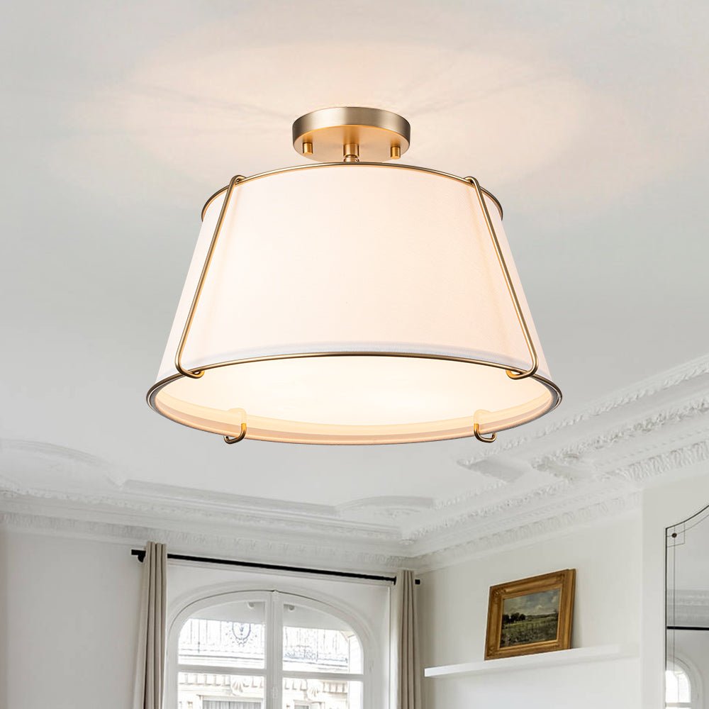 Vesina Linen Semi Flush Mount Ceiling Light-Neutral Decor