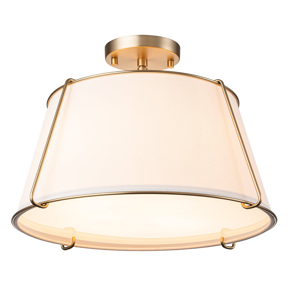 Vesina Linen Semi Flush Mount Ceiling Light-Neutral Decor