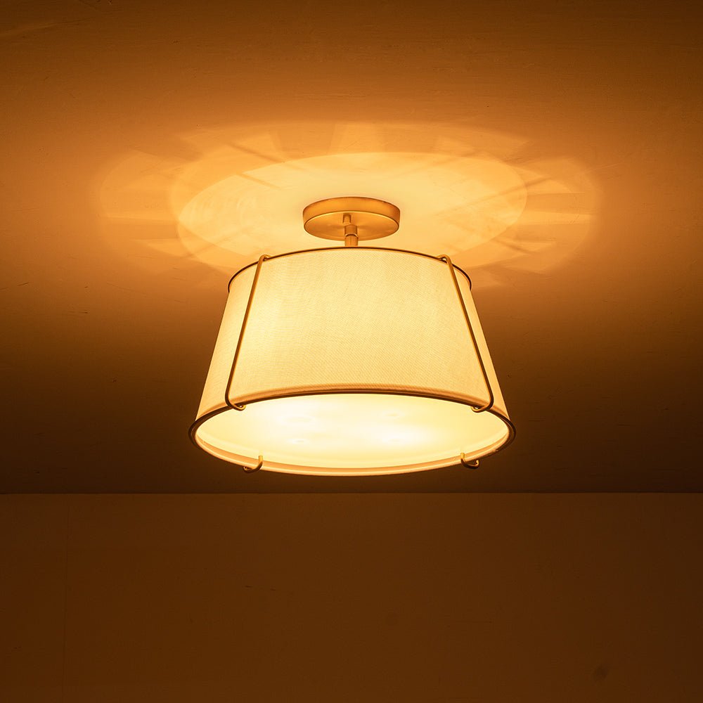 Vesina Linen Semi Flush Mount Ceiling Light-Neutral Decor