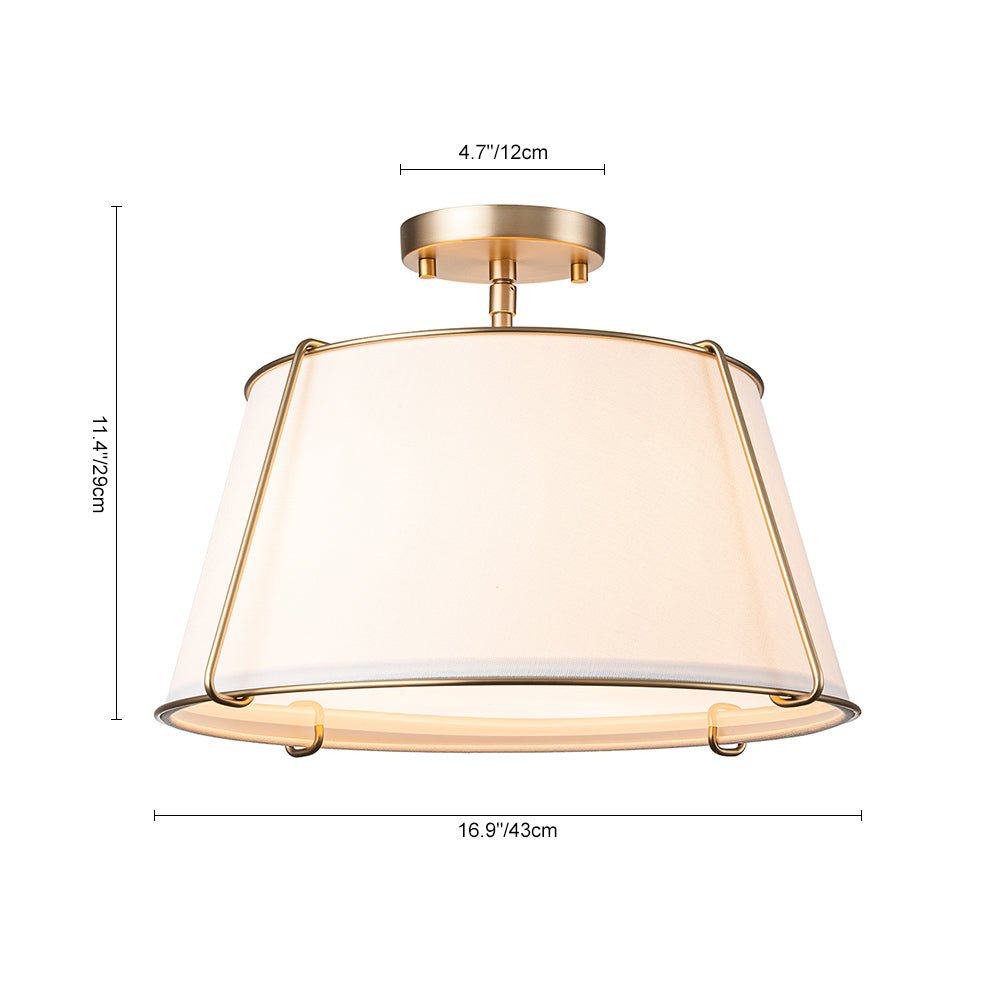 Vesina Linen Semi Flush Mount Ceiling Light-Neutral Decor