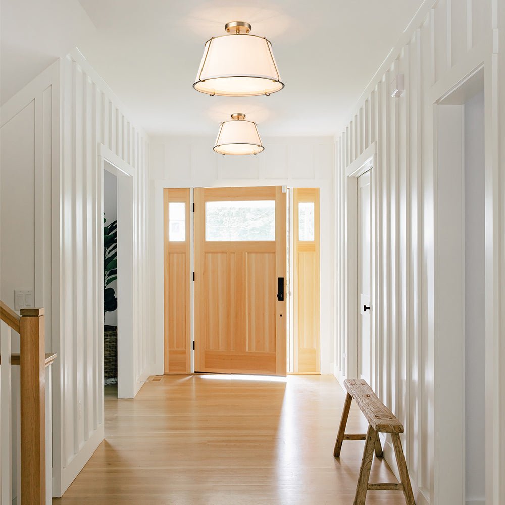 Vesina Linen Semi Flush Mount Ceiling Light-Neutral Decor