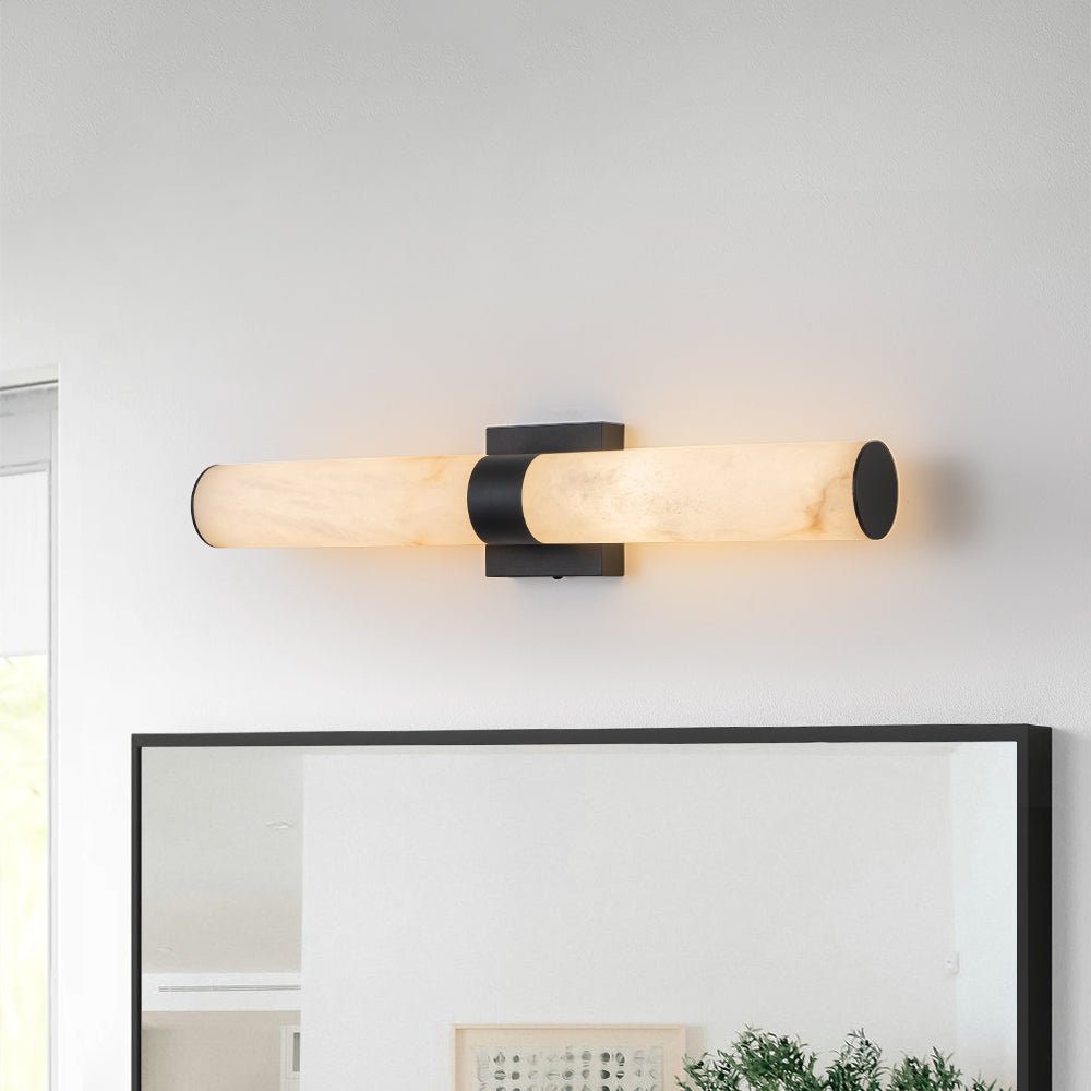 Glitre LED Linear Alabaster Bathroom Wall Sconce-Neutral Decor