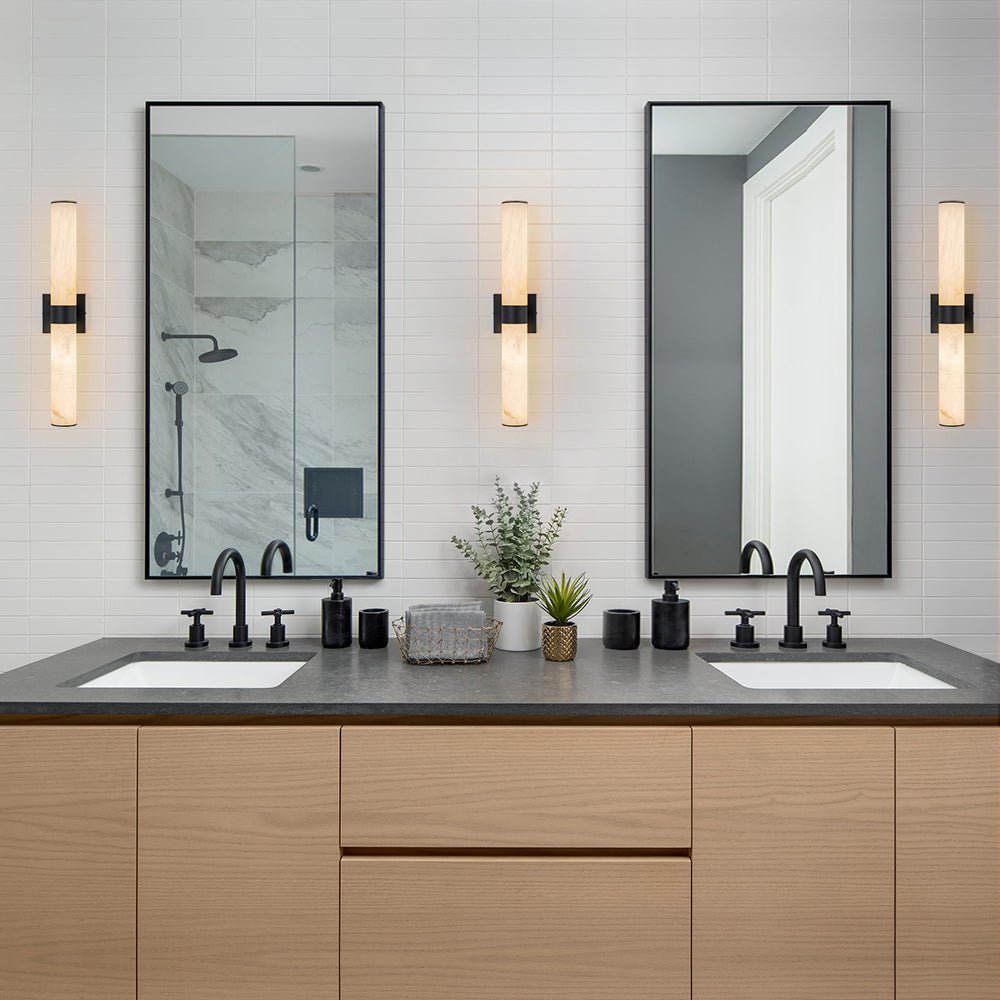 Glitre LED Linear Alabaster Bathroom Wall Sconce-Neutral Decor