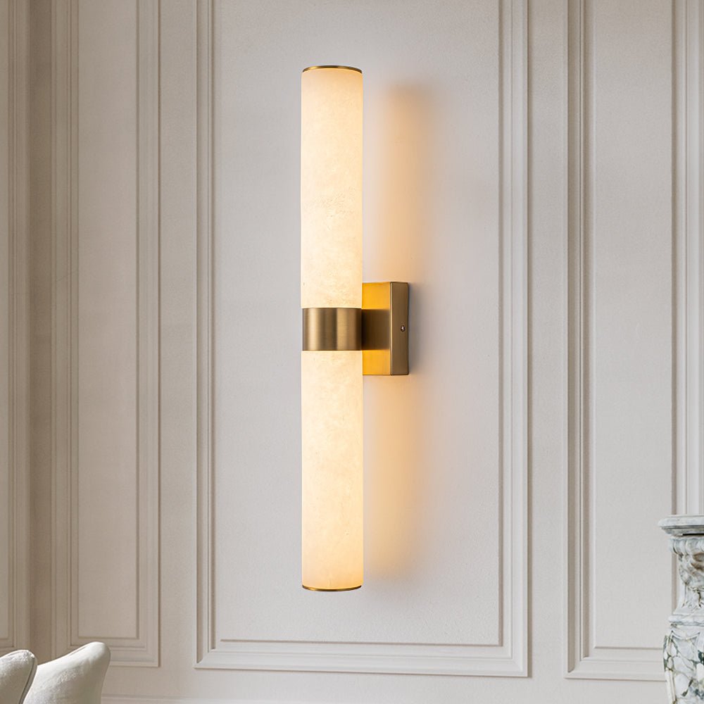 Glitre LED Linear Alabaster Bathroom Wall Sconce-Neutral Decor